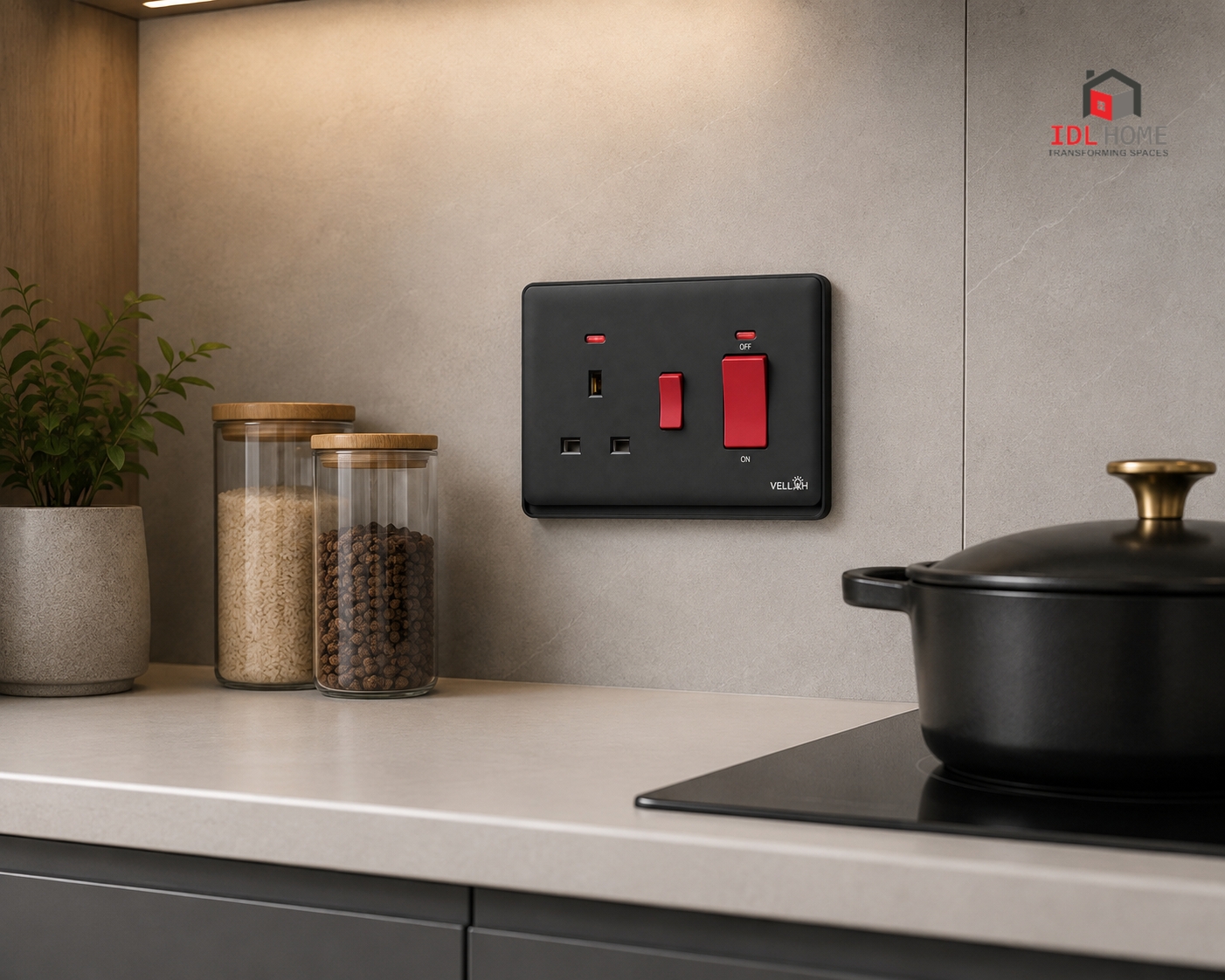 Cooker socket unit - GOLD, BLACK & GOLD