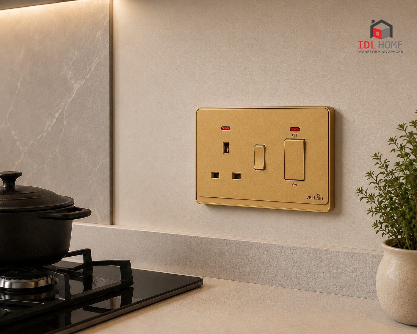 Cooker socket unit - GOLD, BLACK & GOLD
