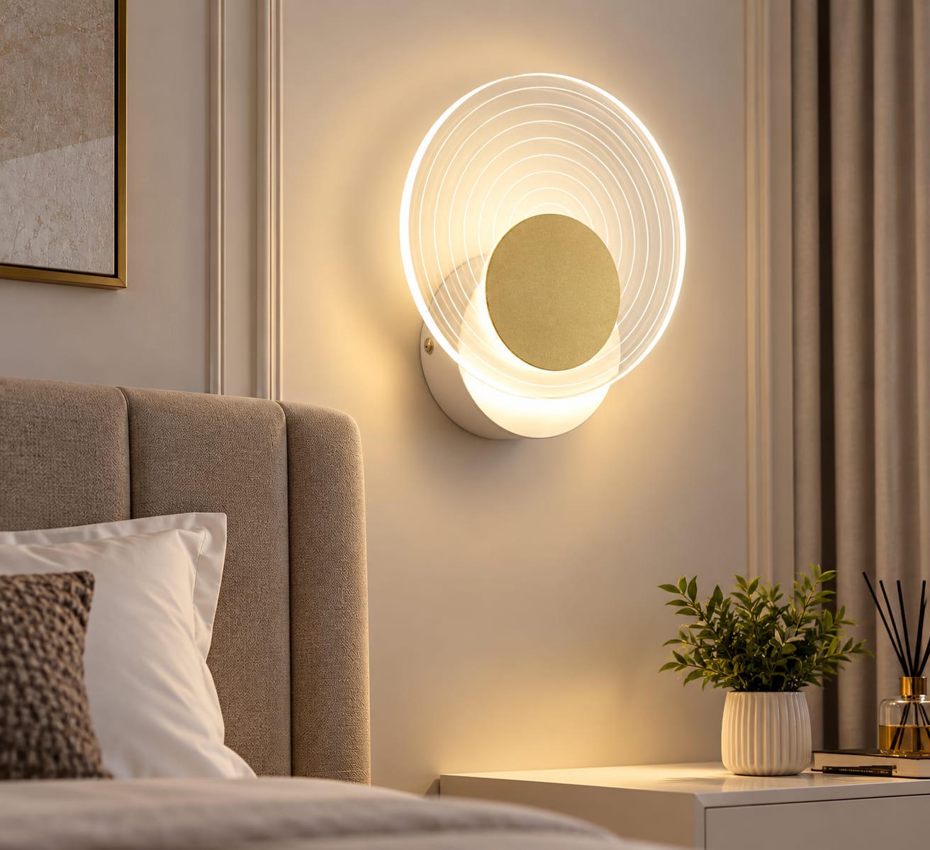 Acrylic ripple shade wall light