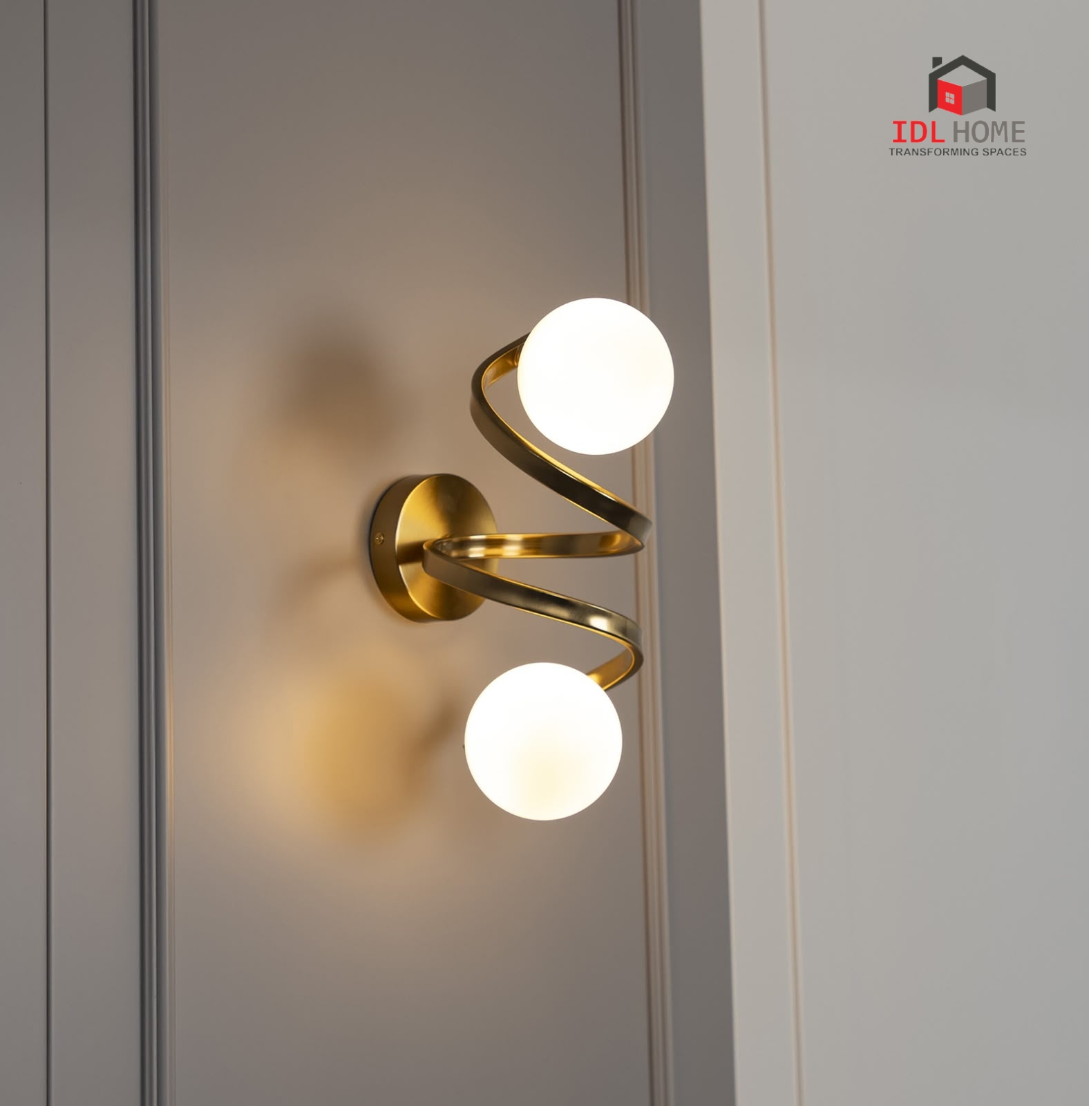 2 Light spiral globe wall light