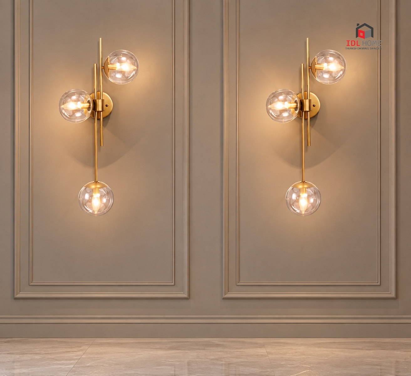 Vertical Multi Globe wall sconce