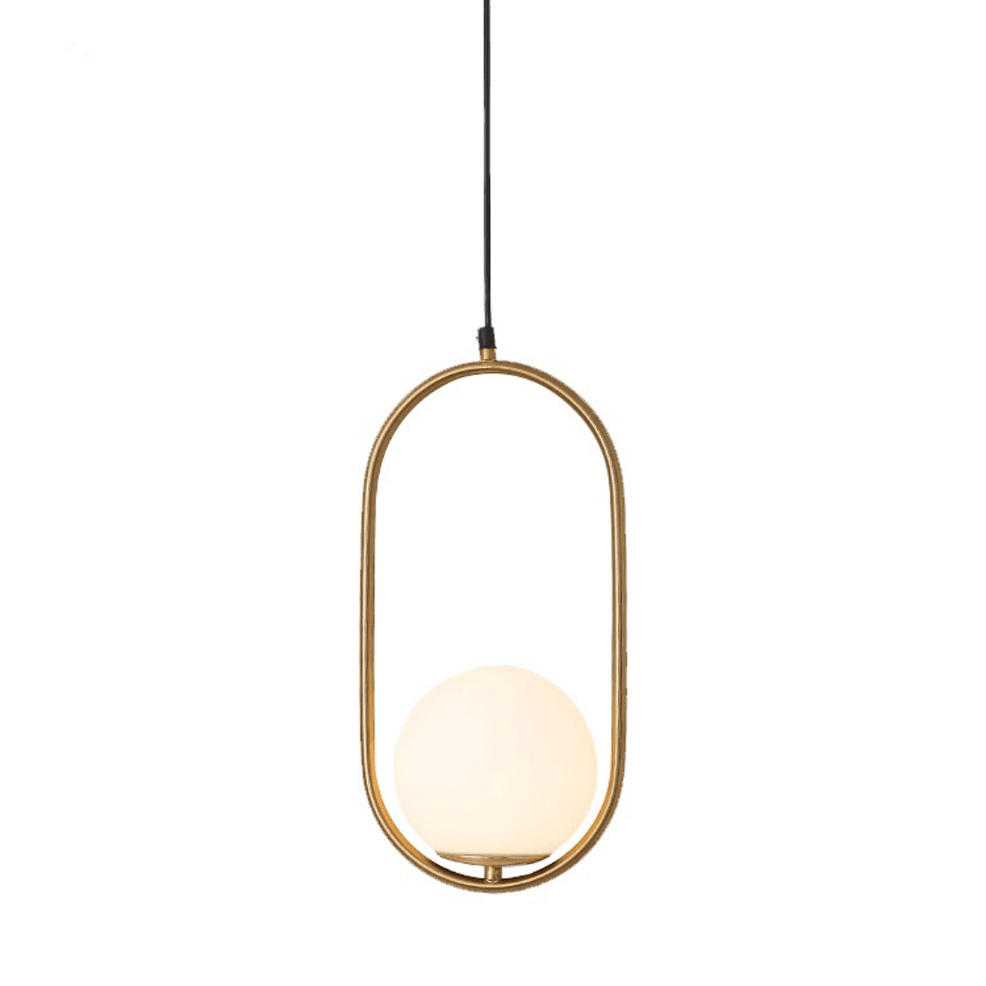 Bronze and milky white pendant light