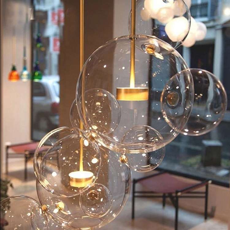 Bubble LED Modern Glass Ball Pendant