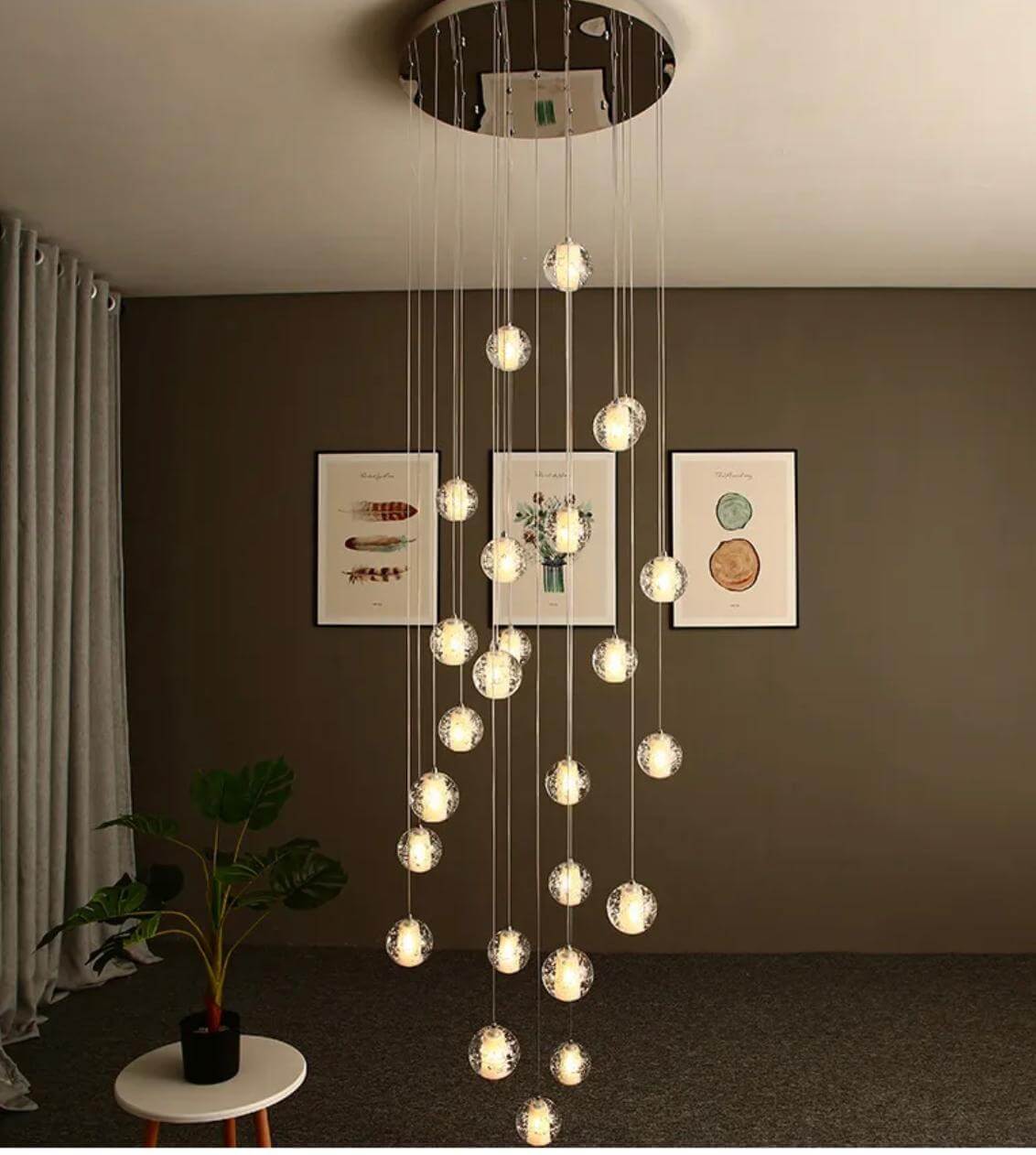 15 Head Crystal Ball Hanging Chandelier