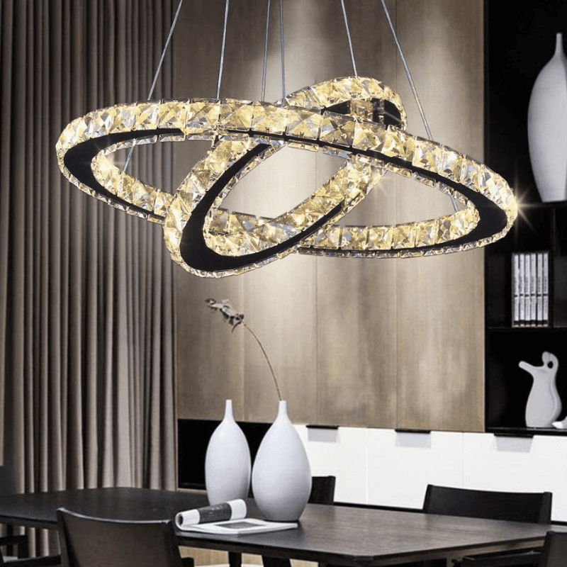 Modern crystal ring chandelier