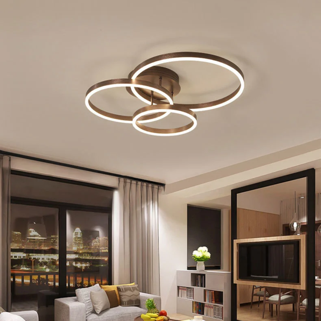 Acrylic Wrought Iron Coffee Color Ceiling Light-
