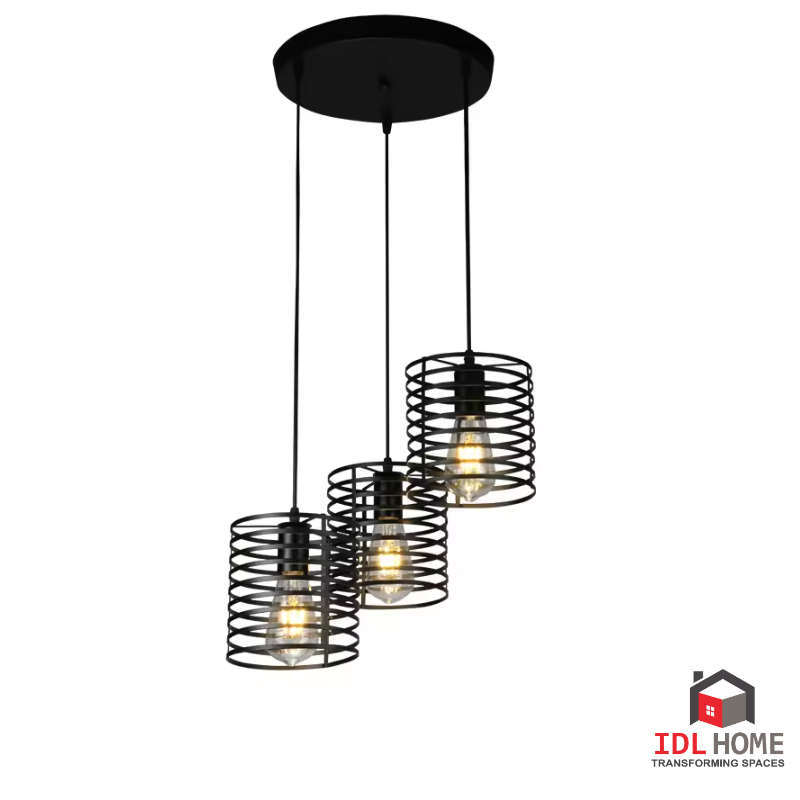 Industrial Style Vine Wrought Iron Chandelier